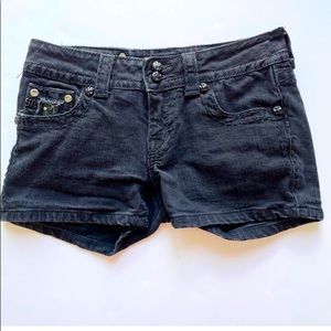 MISS ME Black Denim Jean Shorts 27 Sequins